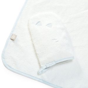 Stokke - hooded towel πετσέτα με κουκούλα - blue sea - organic cotton